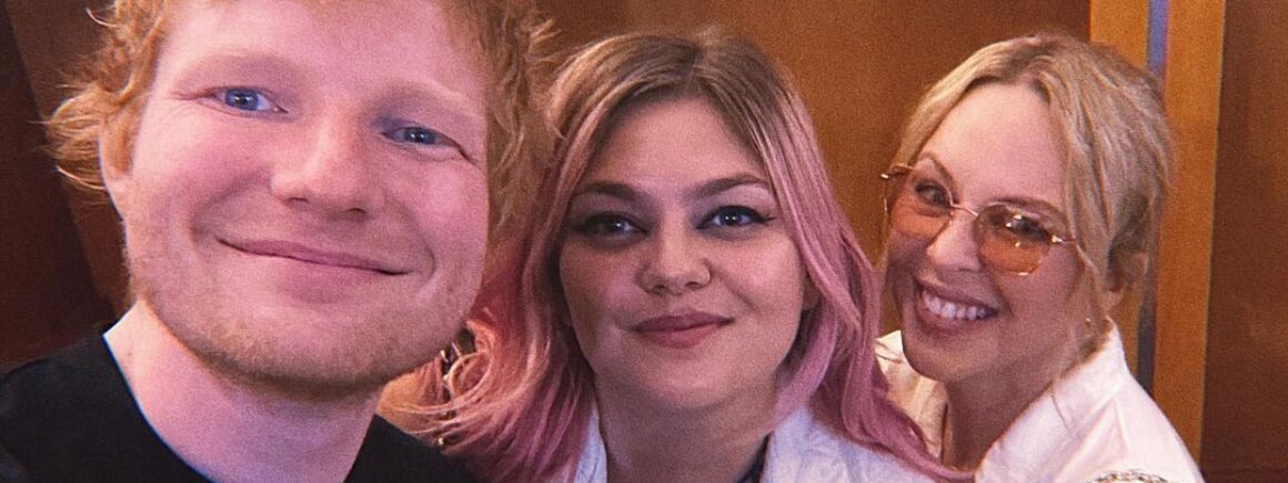 Louane poste un selfie avec Ed Sheeran et Kylie Minogue pour le concert du britannique !