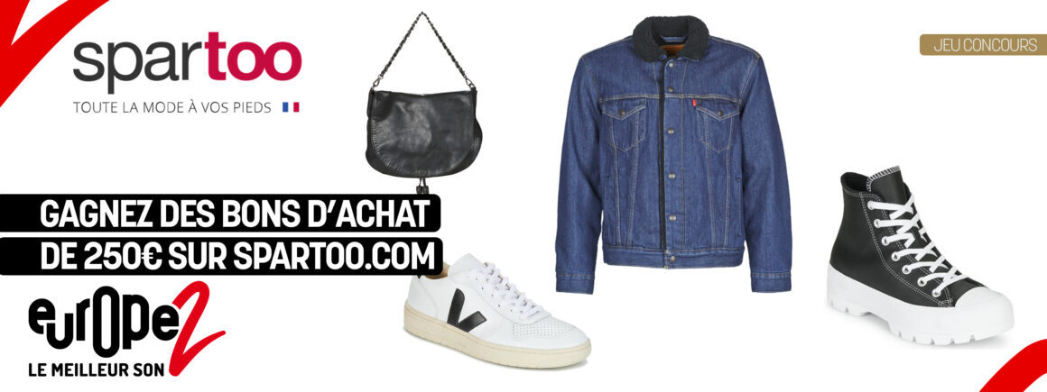 Remportez votre bon d’achat de 250€ sur le site Spartoo avec Europe 2 !