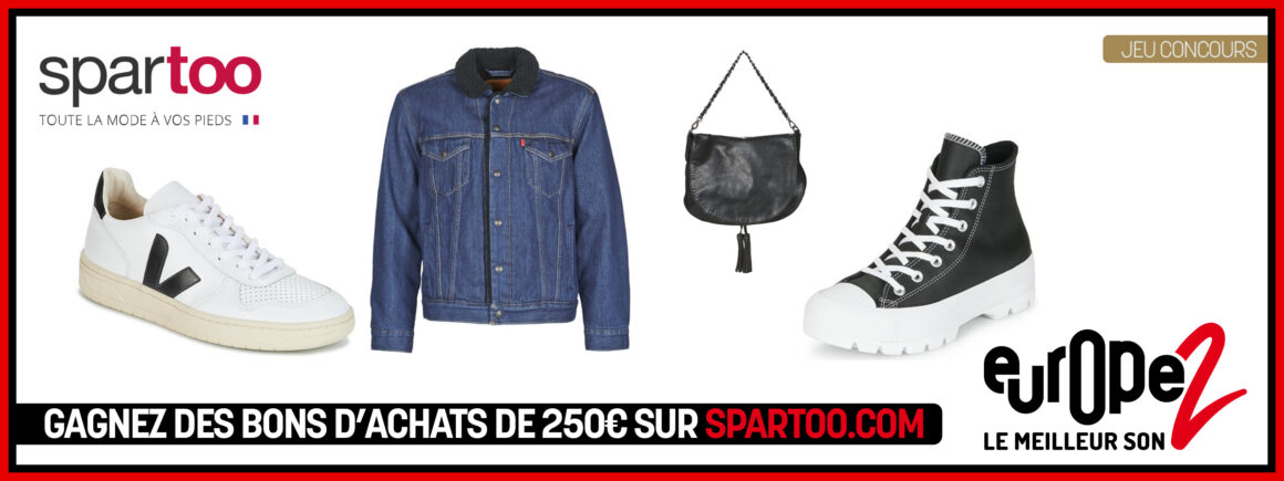 Remportez votre bon d’achat de 250€ sur le site Spartoo avec Europe 2 !