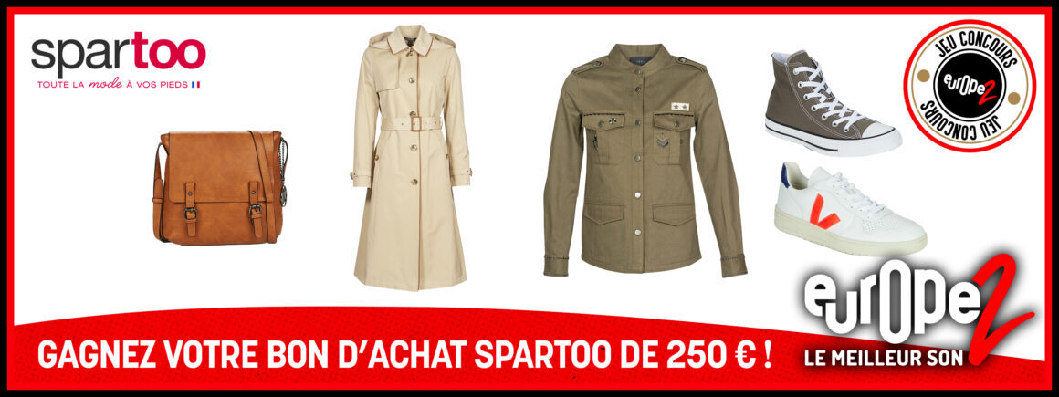 Europe 2 vous offre votre bon d’achat de 250€ chez Spartoo !
