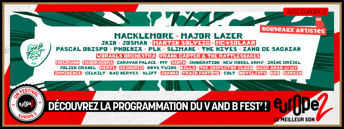 Le V and B Fest’ annonce son line-up complet !