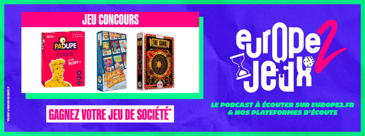 Écoutez le podcast Europe 2 Jeux et gagnez vos boites de jeux d’ambiance pour Noël !