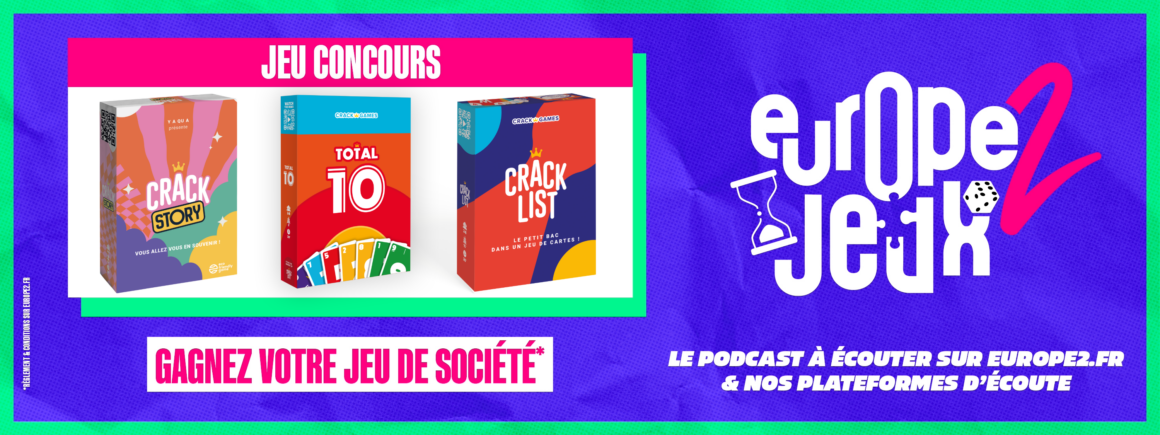 Écoutez le podcast Europe 2 Jeux et gagnez vos boites de jeux adaptés du petit bac !